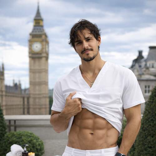 Fit and sexy Brazilian straight male escort 